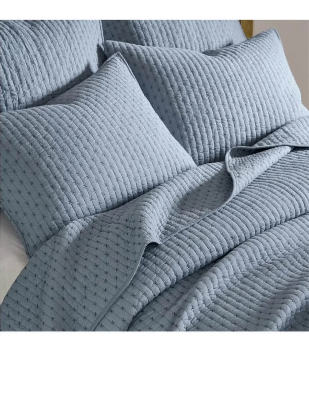 Levtex Home - Cross Stitch Chambray Quilt Set - King Quilt